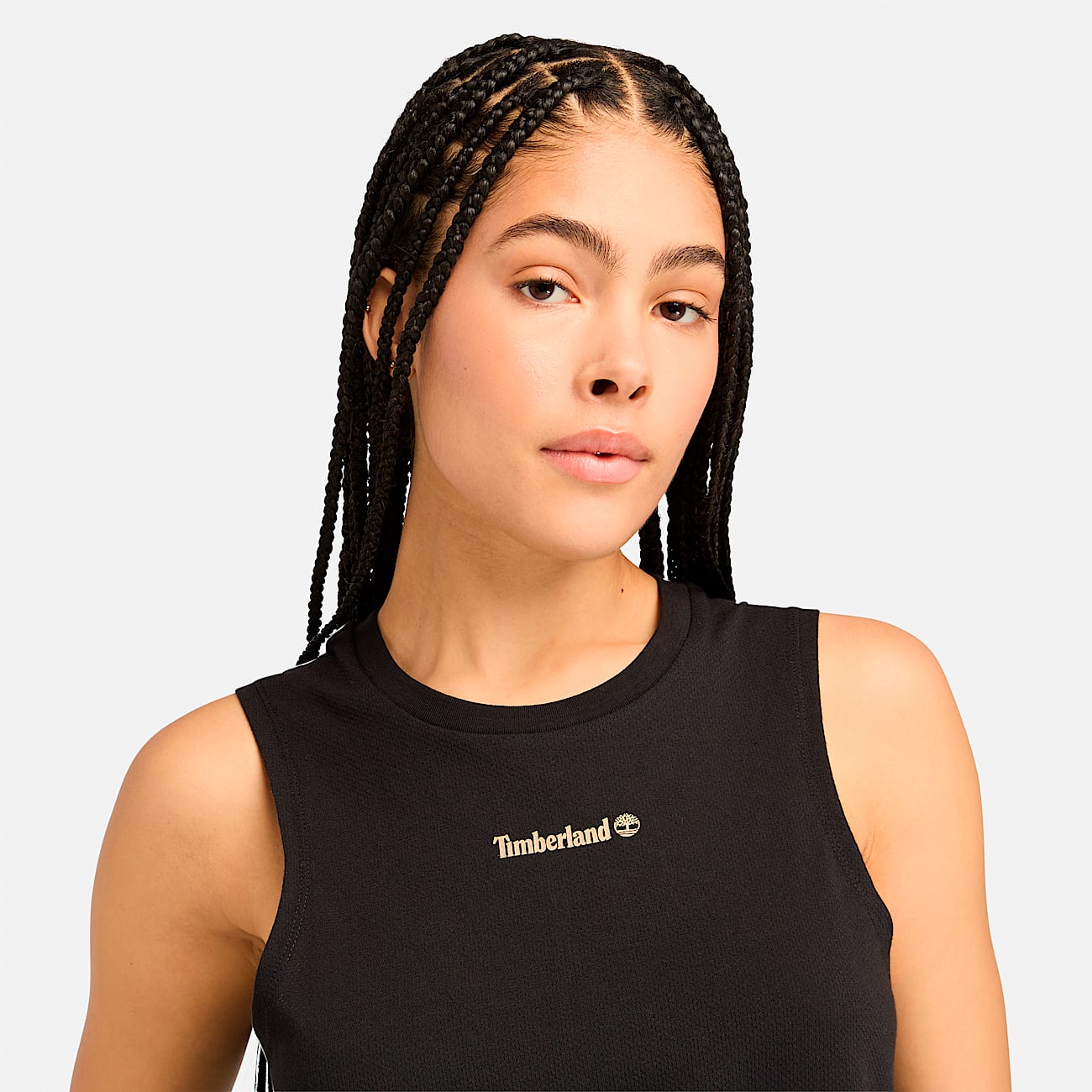 VIAVANDA DISTORTION HOODED TANK TOP ベージュ Women's Wicking Tank Top