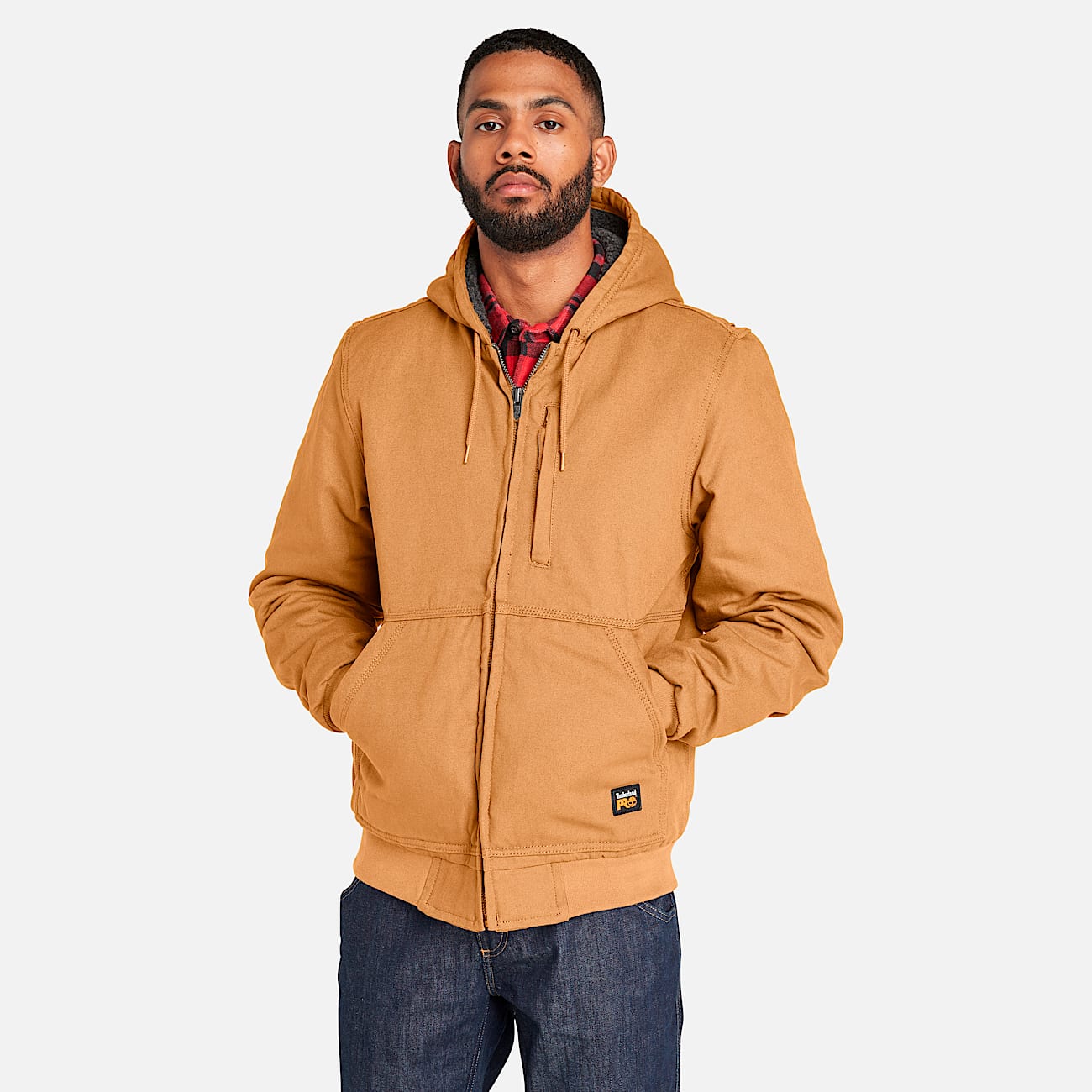 Men's Timberland PRO® Gritman Fleece-Lined Hooded Canvas Jacket