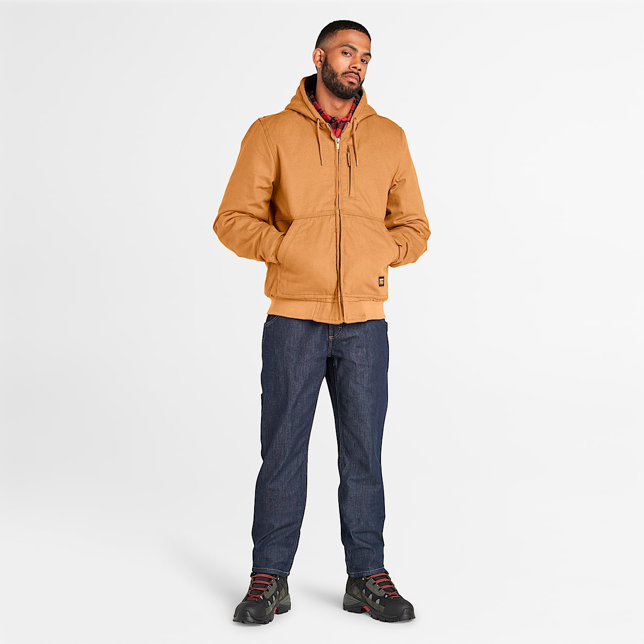 Men's Timberland PRO® Gritman Fleece-Lined Hooded Canvas Jacket