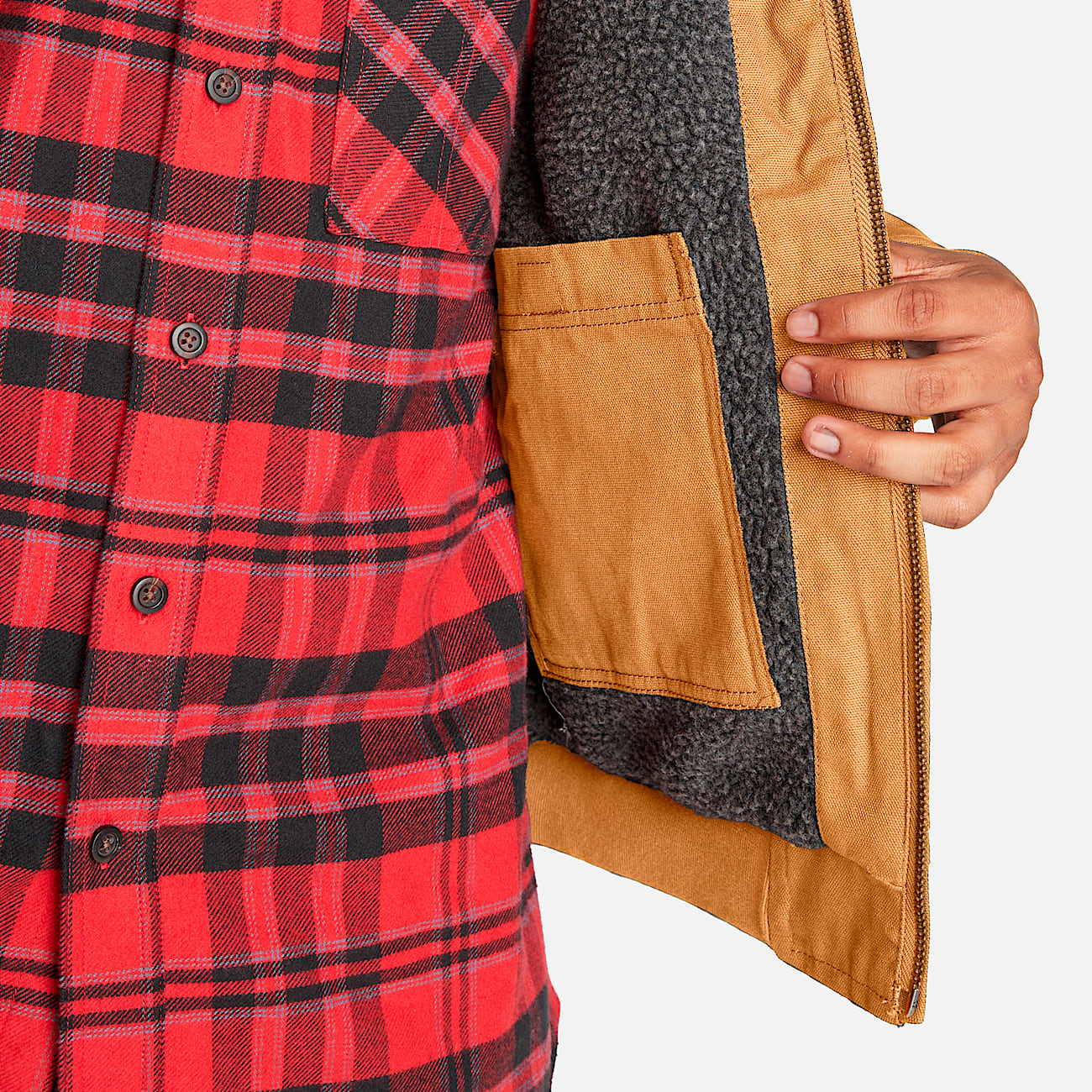 Men's Timberland PRO® Gritman Fleece-Lined Hooded Canvas Jacket