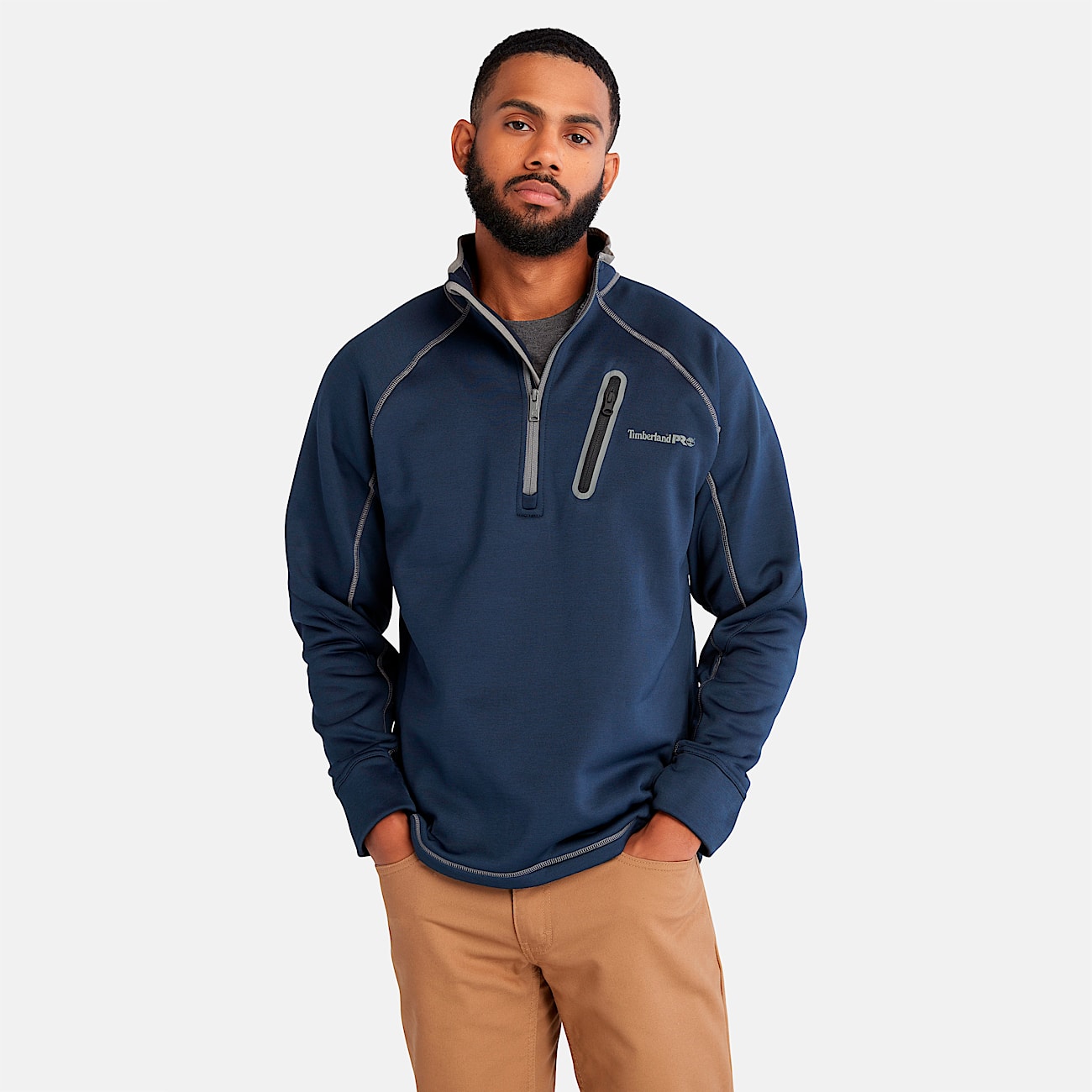 Men's Timberland PRO® Reaxion Quarter-Zip Athletic-Fit Fleece Jacket - 1