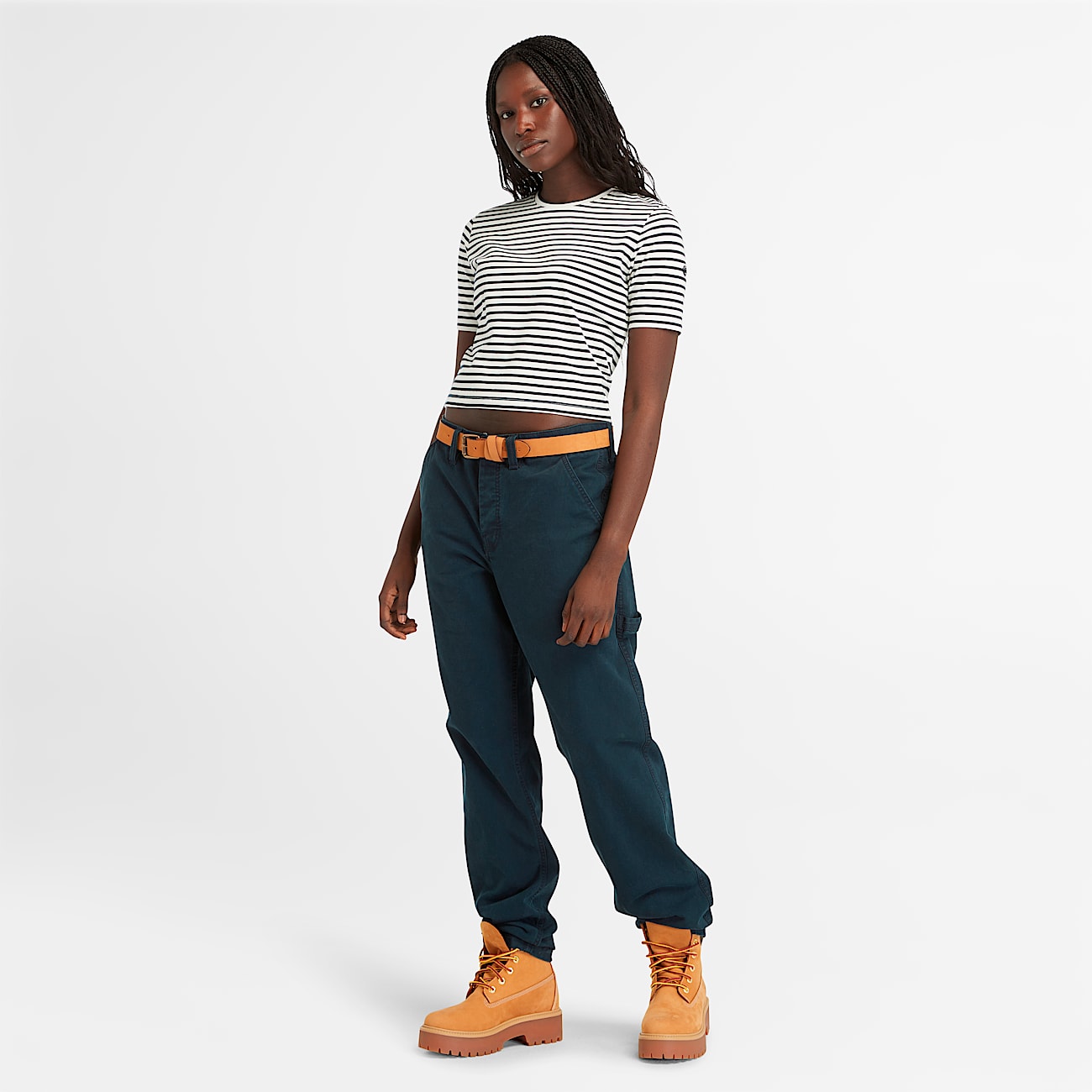 Women's Striped Short-Sleeve Baby T-Shirt