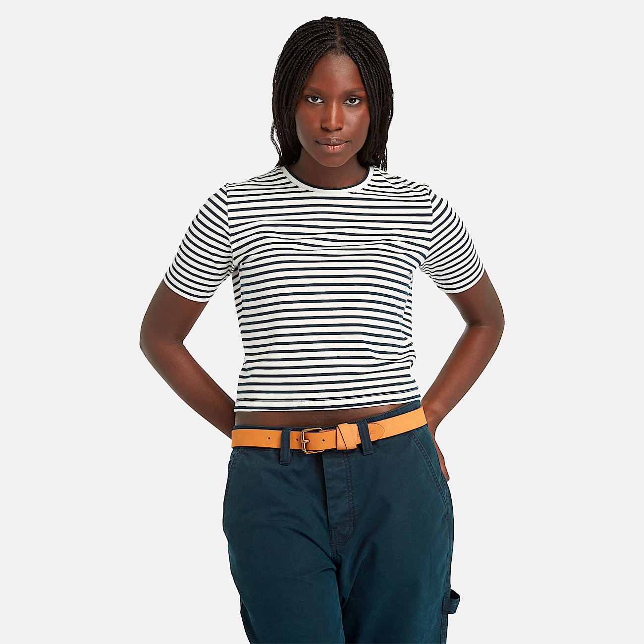 Women's Striped Short-Sleeve Baby T-Shirt