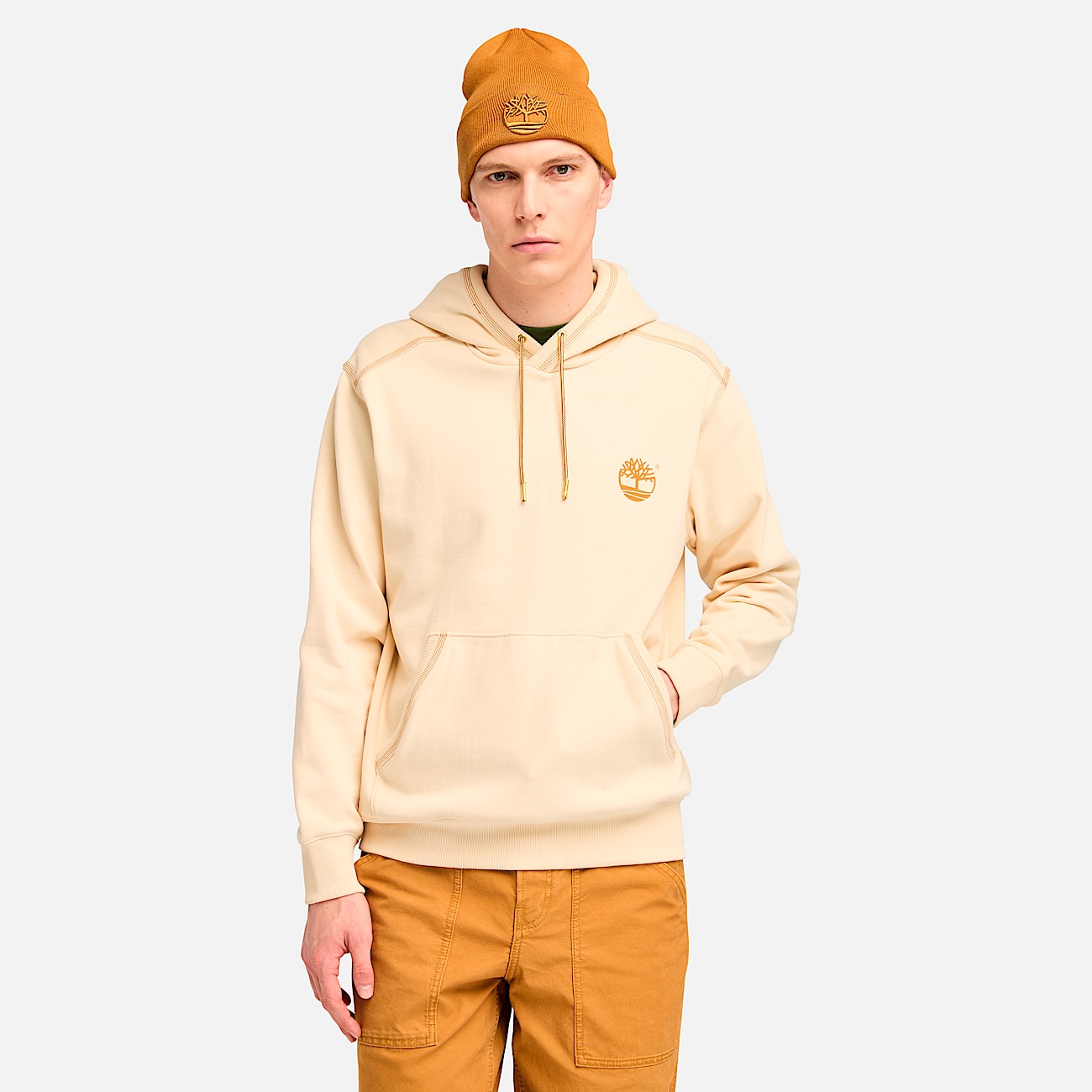 Men's Contrast Stitch Logo Hoodie - Angora | Timberland US Men's Contrast Stitch Logo Hoodie - Angora | Timberland US
