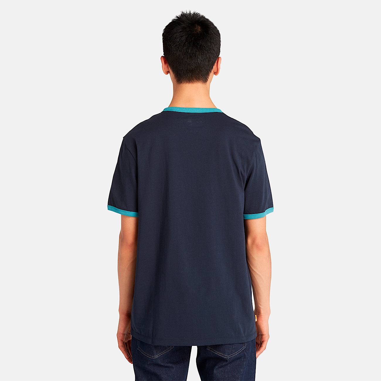 Men's Linear-Logo Ringer T-Shirt