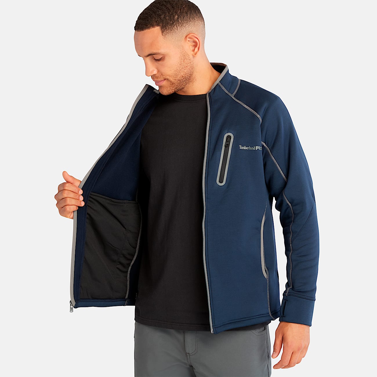 Men's Timberland PRO® Reaxion Full-Zip Athletic-Fit Fleece Jacket - 5