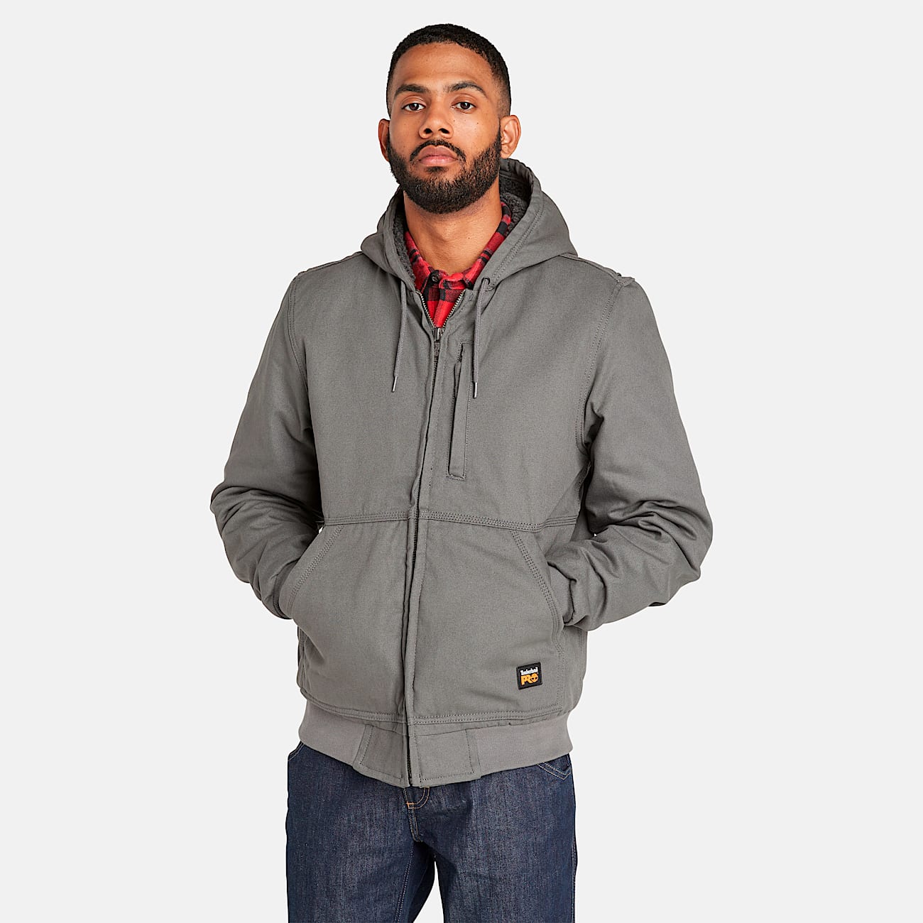 Chamarra de lona con forro polar y gorro Gritman para hombre.