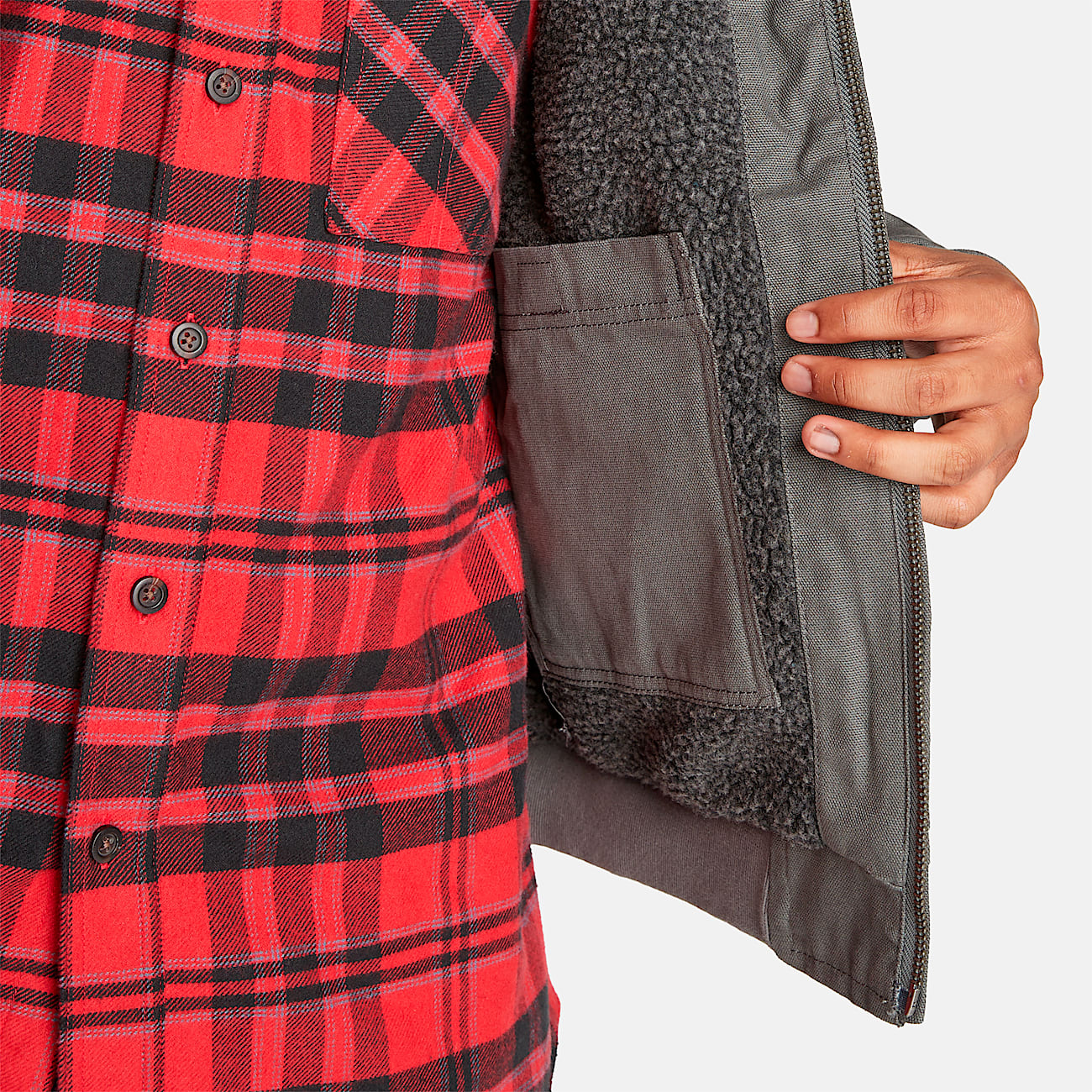 Chamarra de lona con forro polar y gorro Gritman para hombre.