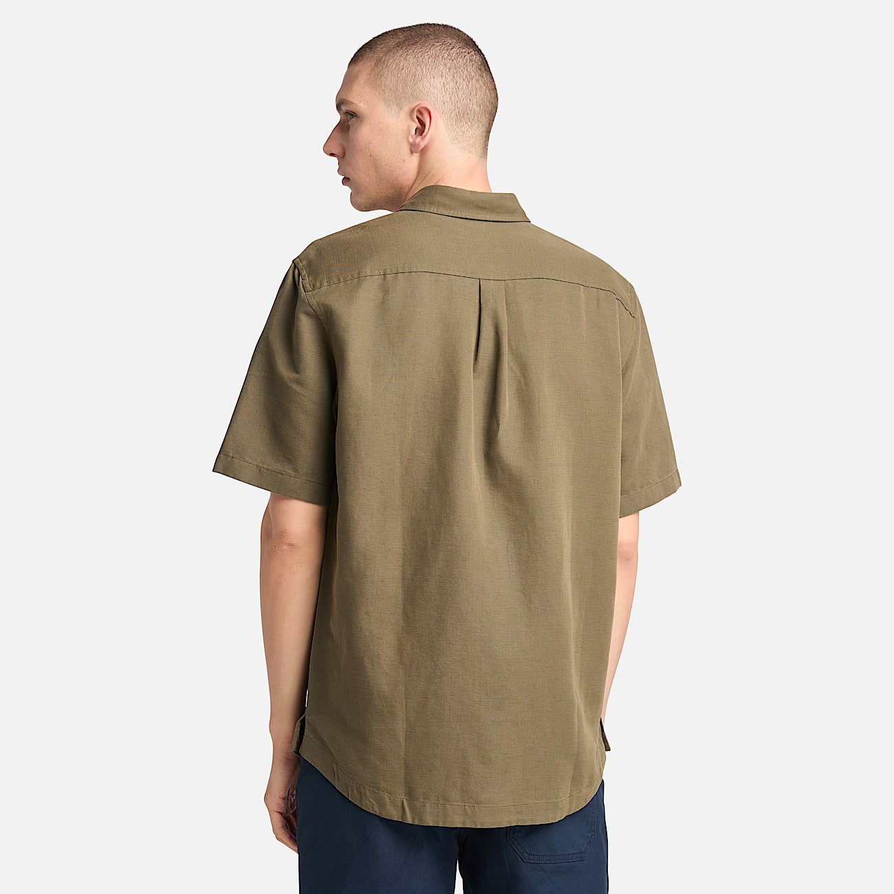 Sobrecamisa de algodón y lino para hombre - 5