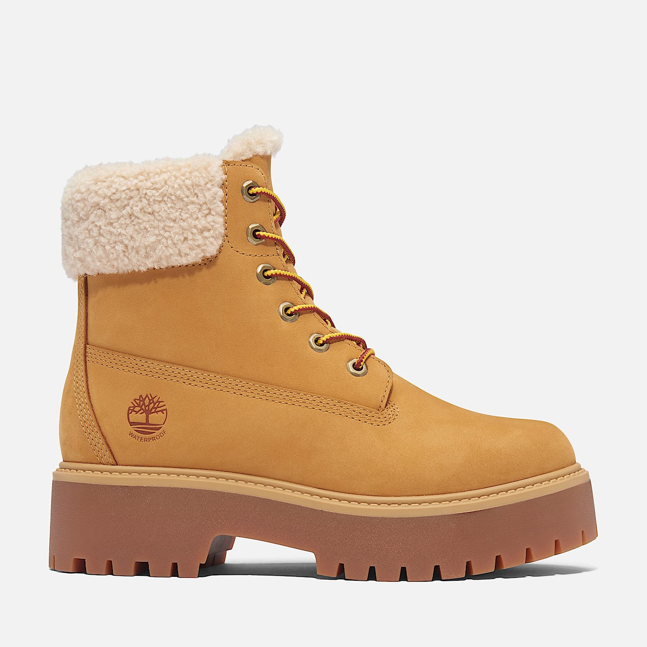 Stone Street Lace-up Platform Hiker for Women in Beige
