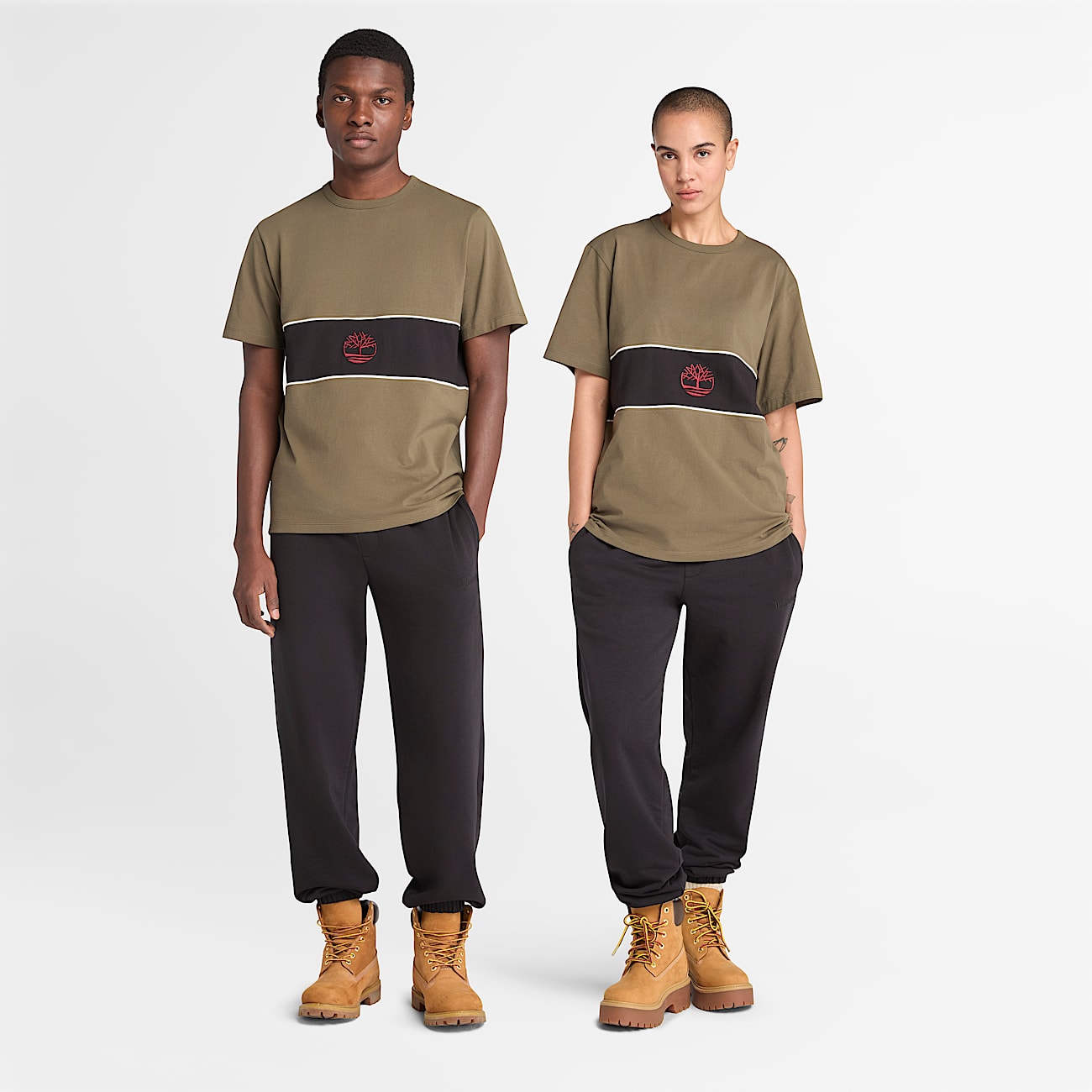 Cut-and-Sew Short-Sleeve T-Shirt