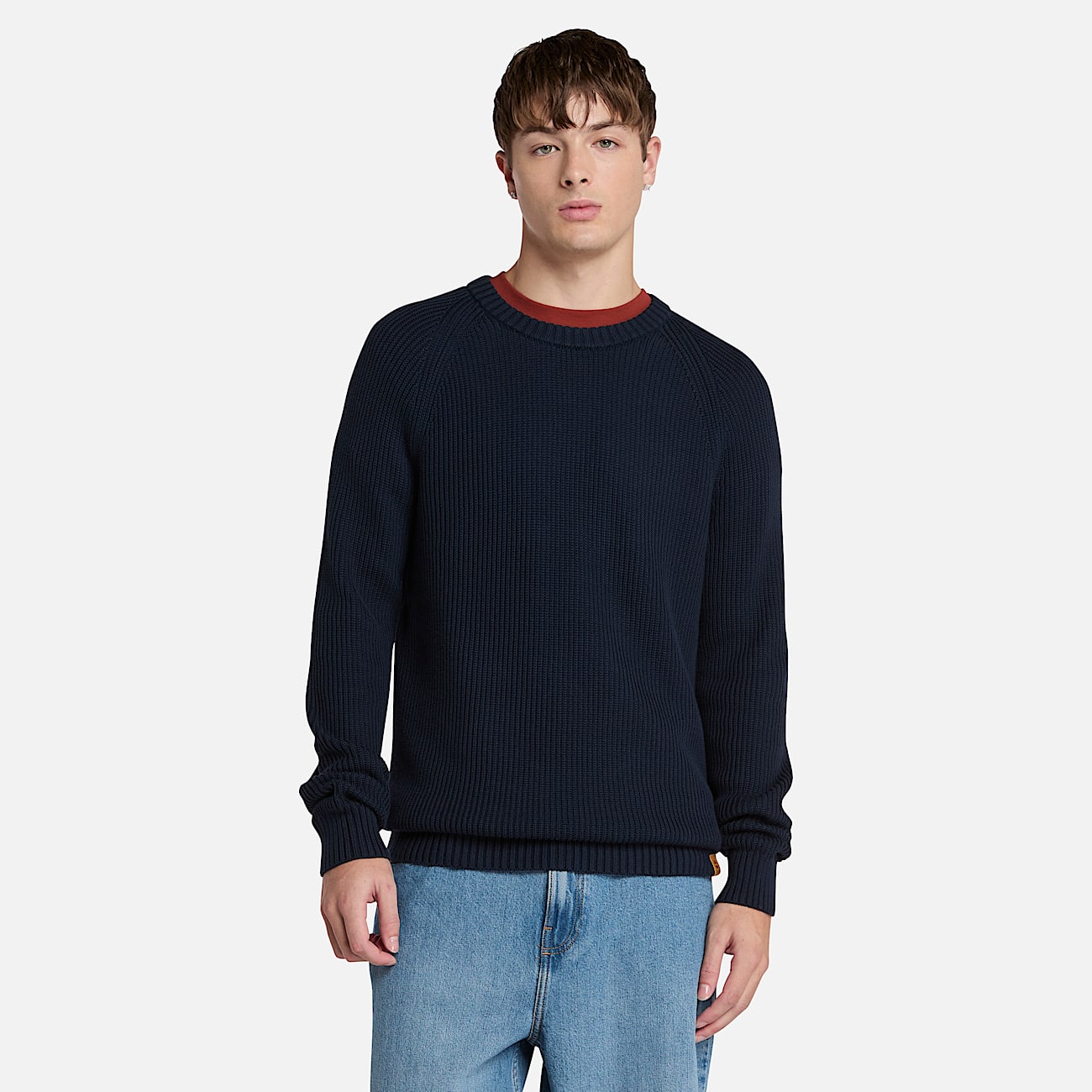 Men's Raglan Sleeve Ribbed Sweater - 1