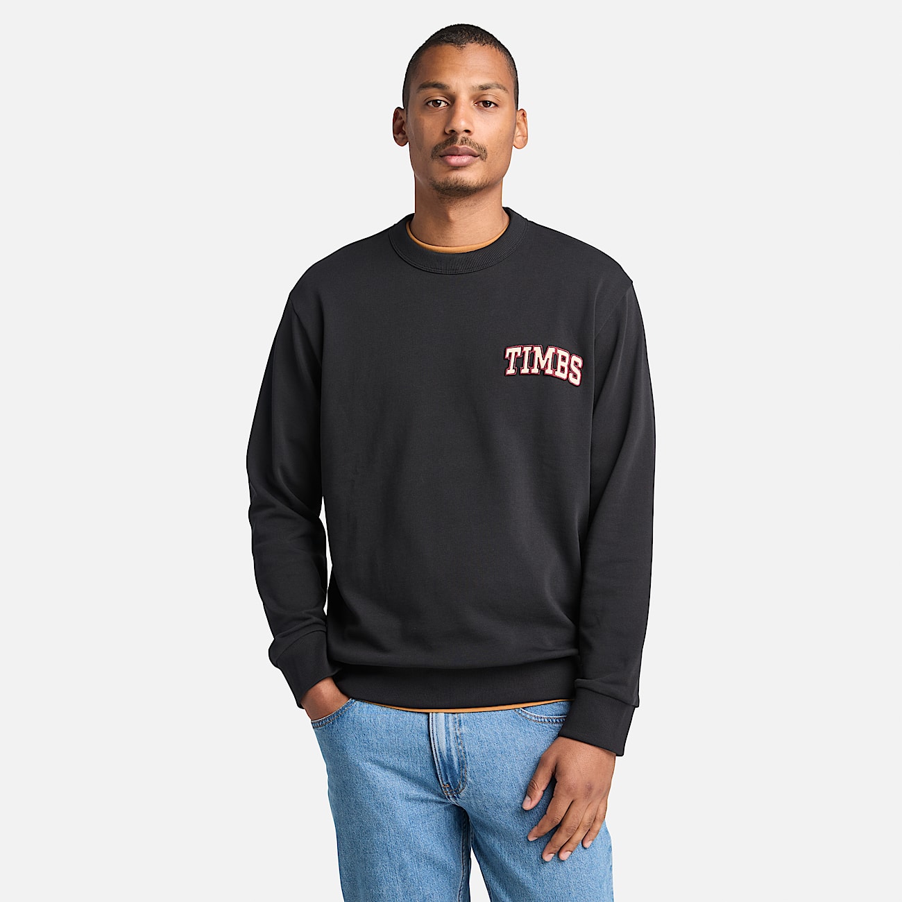 Men's Front Timbs Graphic Crew Neck Sweatshirt - 1