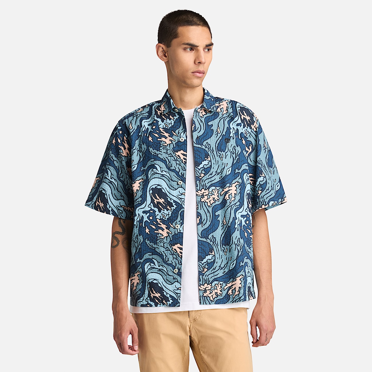 Men's Seersucker Graphic Resort Shirt - 1