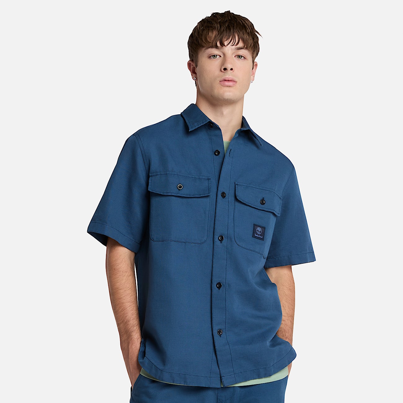 Men's Cotton Linen Utility Overshirt
