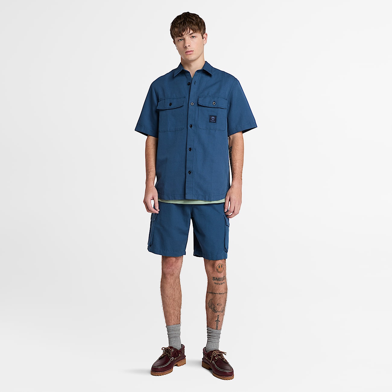 Men's Cotton Linen Utility Overshirt