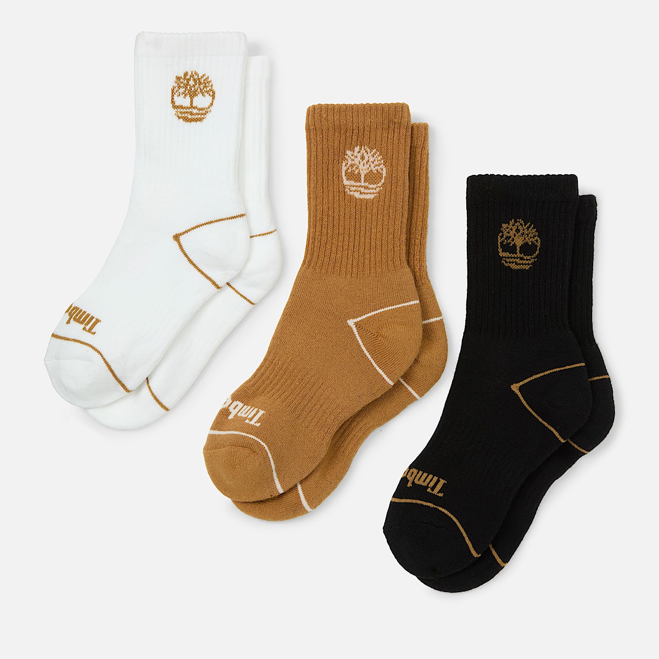 Kids' Bowden 3-Pack Tree Logo Full-Cushion Crew Sock - 1