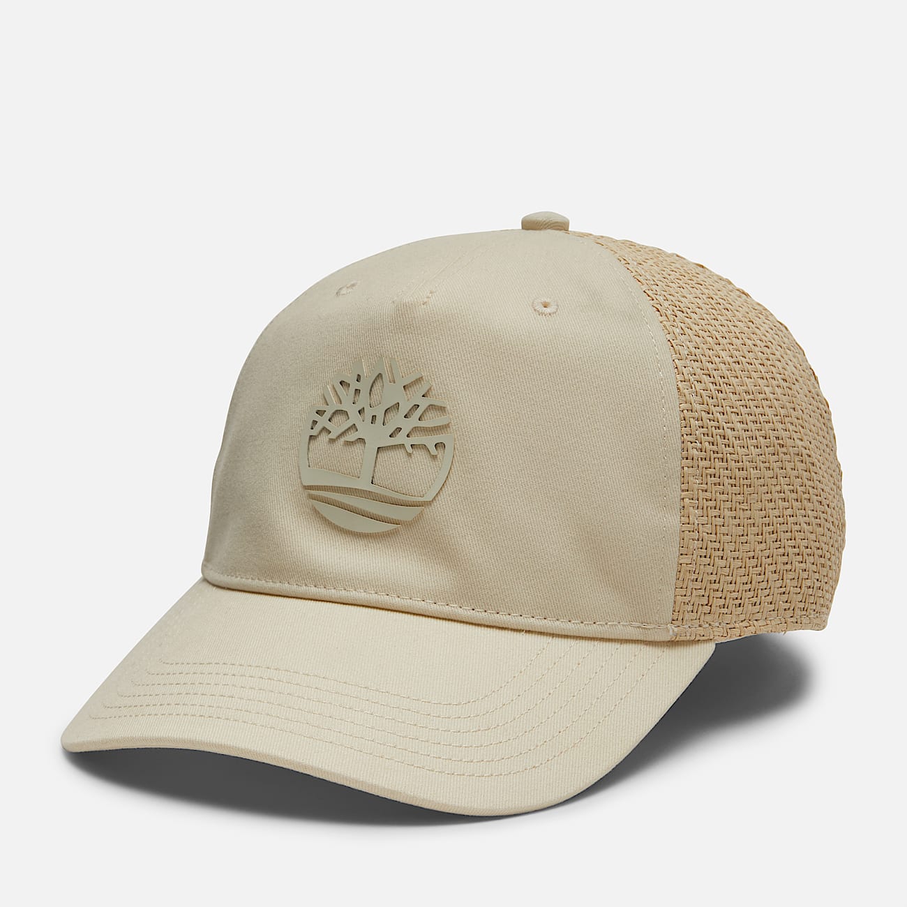 Women's Straw Panel Baseball Cap - 1