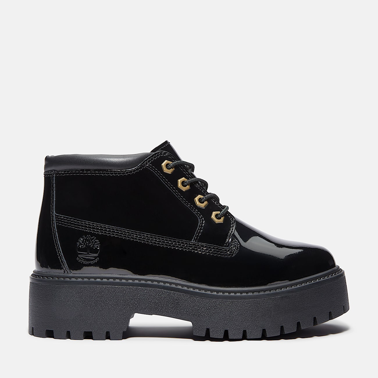 Women's Patent Leather Stone Street Platform Chukka - 1