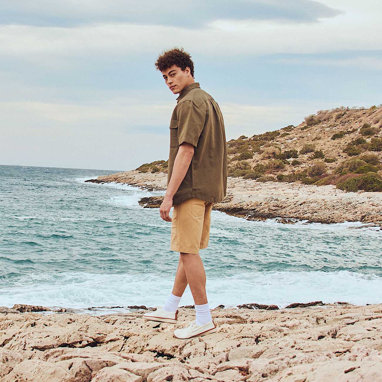 Sobrecamisa de algodón y lino para hombre - 4