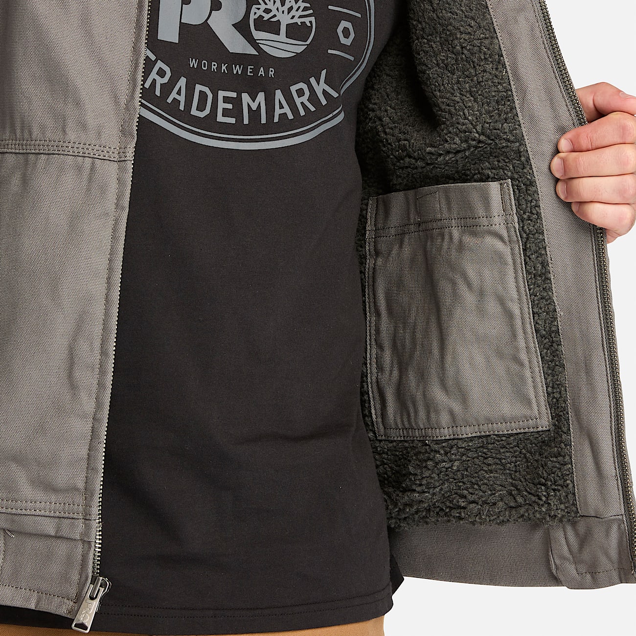 Men's Timberland PRO® Gritman Fleece-Lined Hooded Canvas Jacket - 3