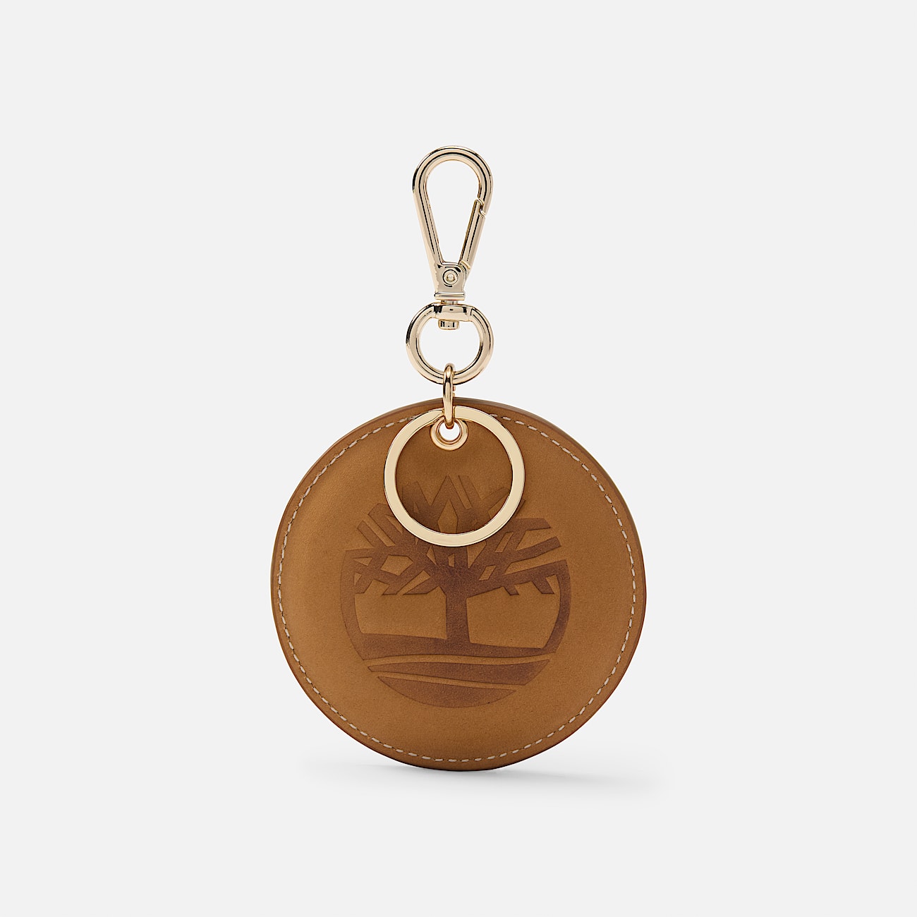 Round 2-Sided Leather Key Ring - 1