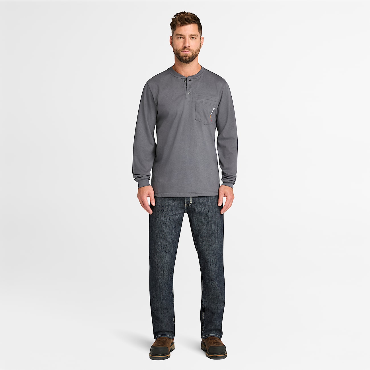 Men's Timberland PRO® Cotton Core Flame-Resistant Long-Sleeve Henley - 2