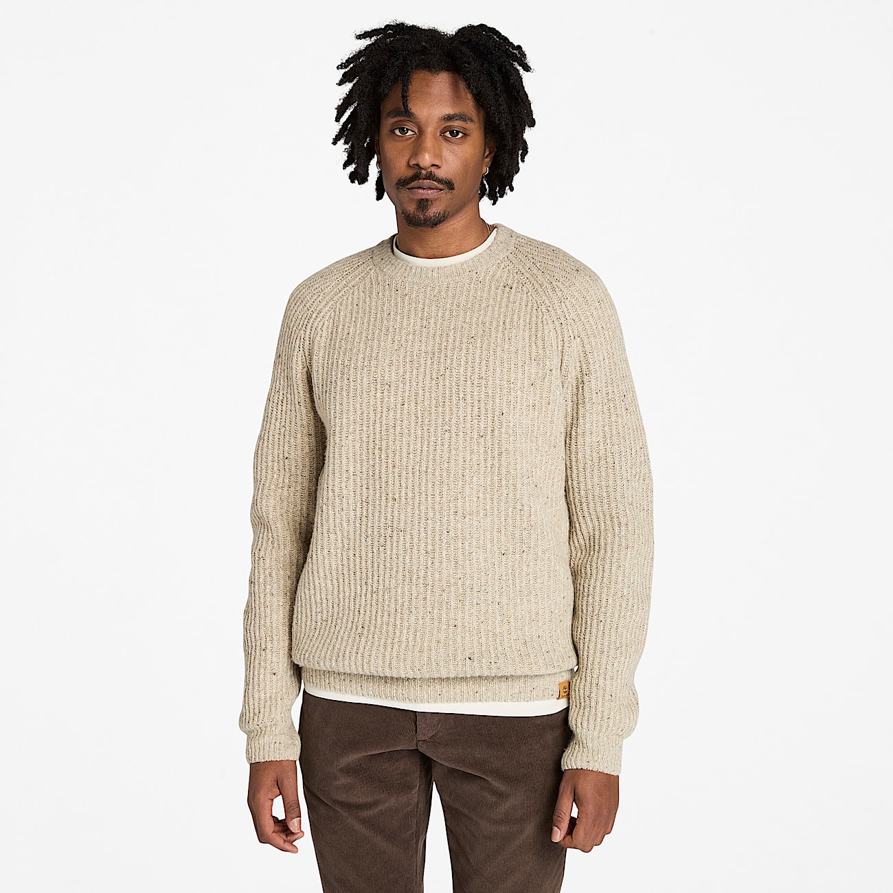 Men's Chunky Yarn Crewneck Sweater - 1