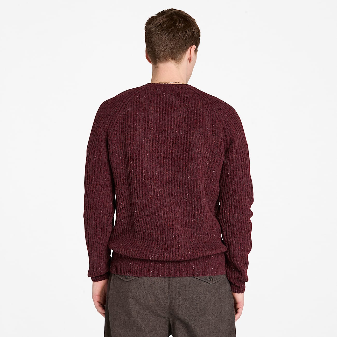 Men's Chunky Yarn Crewneck Sweater - 4
