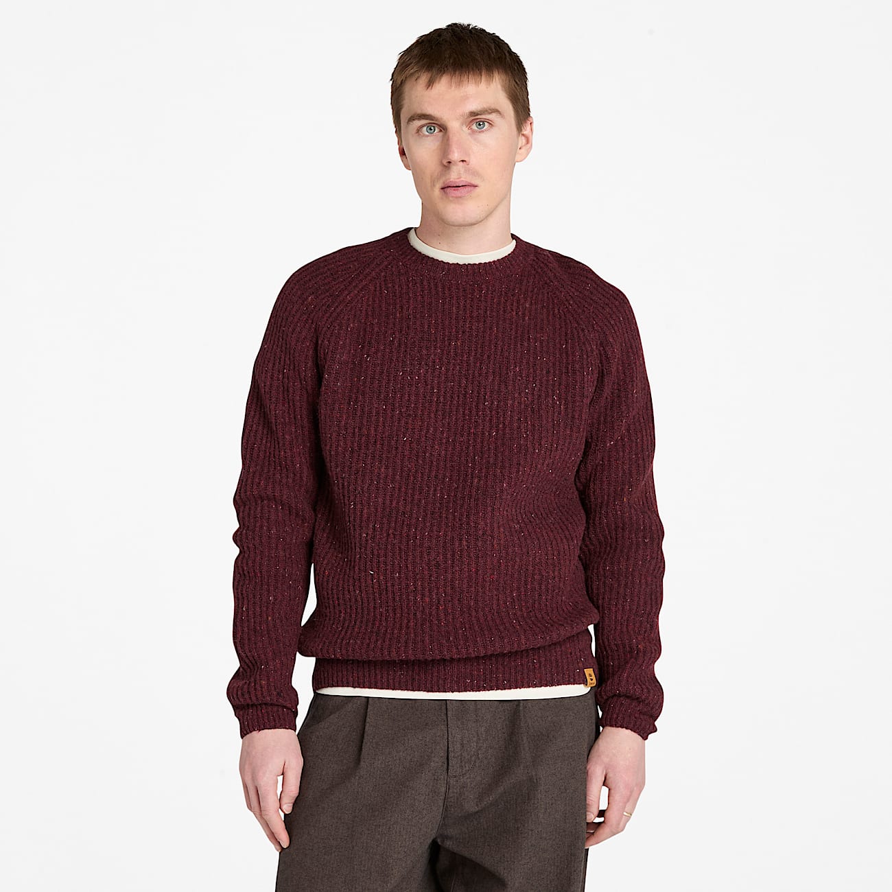 Men's Chunky Yarn Crewneck Sweater - 1