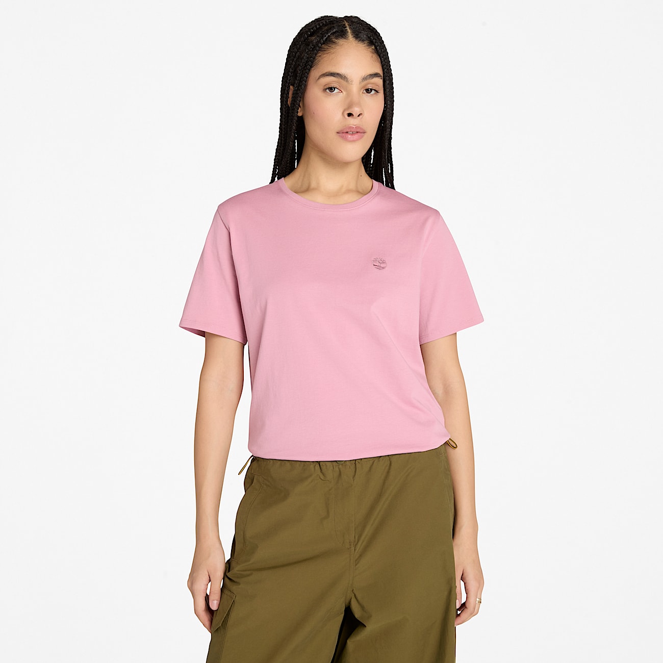 ★UMBRO★ Essential Small Logo Short Sleeve T-Shirt Pink UQ1 Women's Dunstan Short-Sleeve T-Shirt