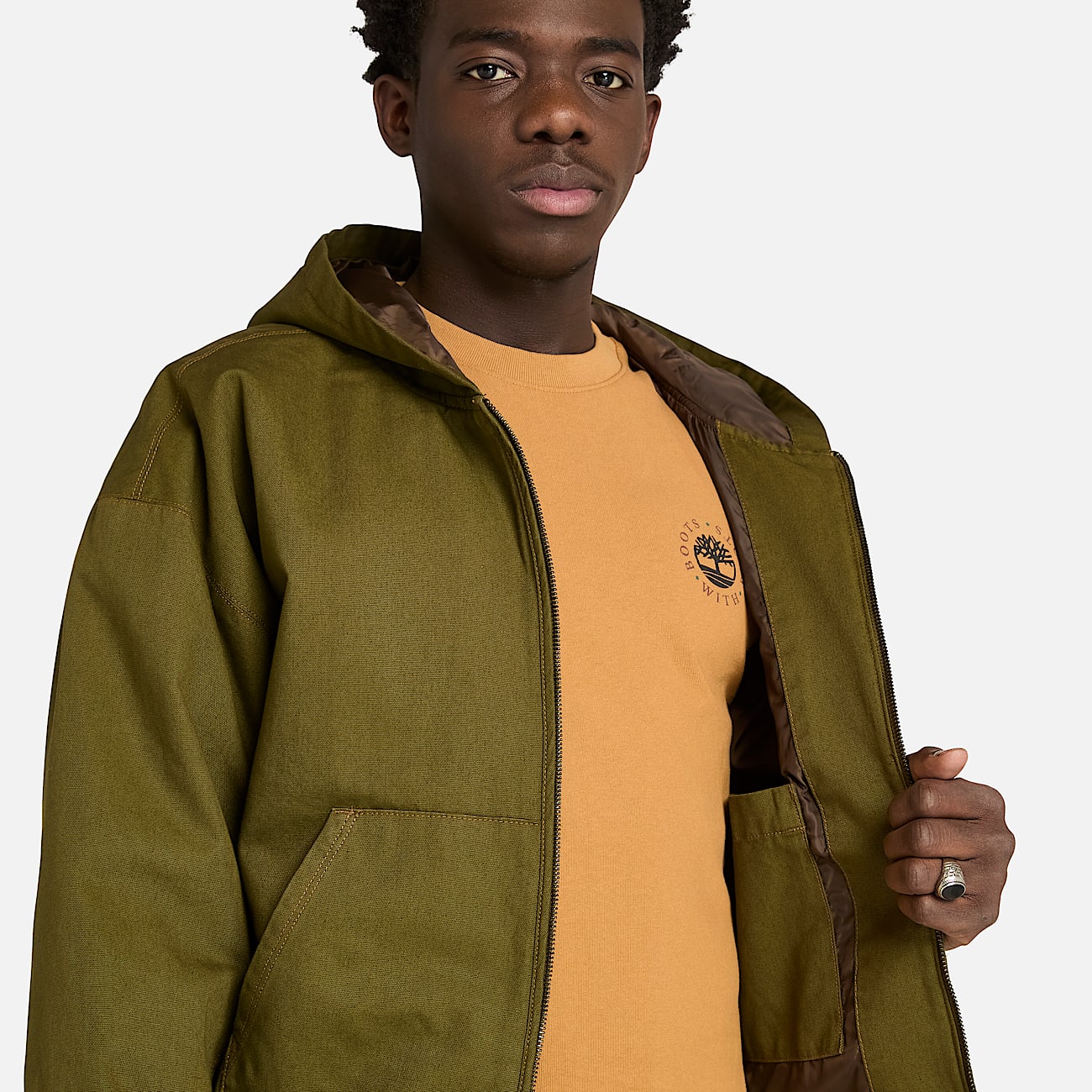 Washed Duck Canvas Hooded Bomber - 4