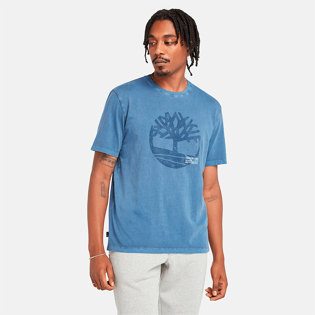 Men s Garment Dye Logo Graphic T Shirt