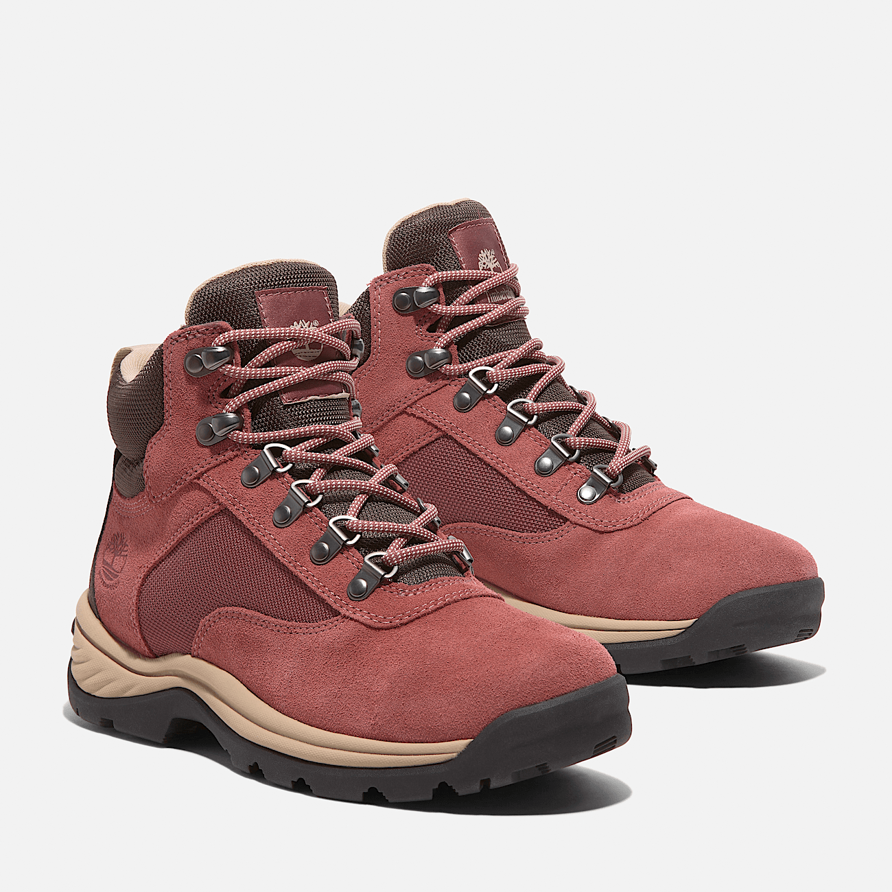 Timberland Women s White Ledge Mid Lace Up Waterproof Hiking Boot in Md red suede