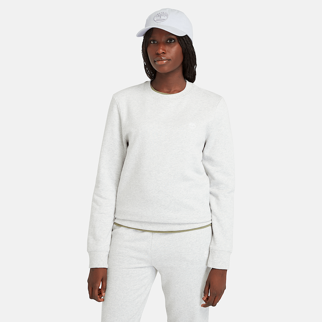Timberland Women s Brushed Back Crew Sweatshirt in Light grey mlng