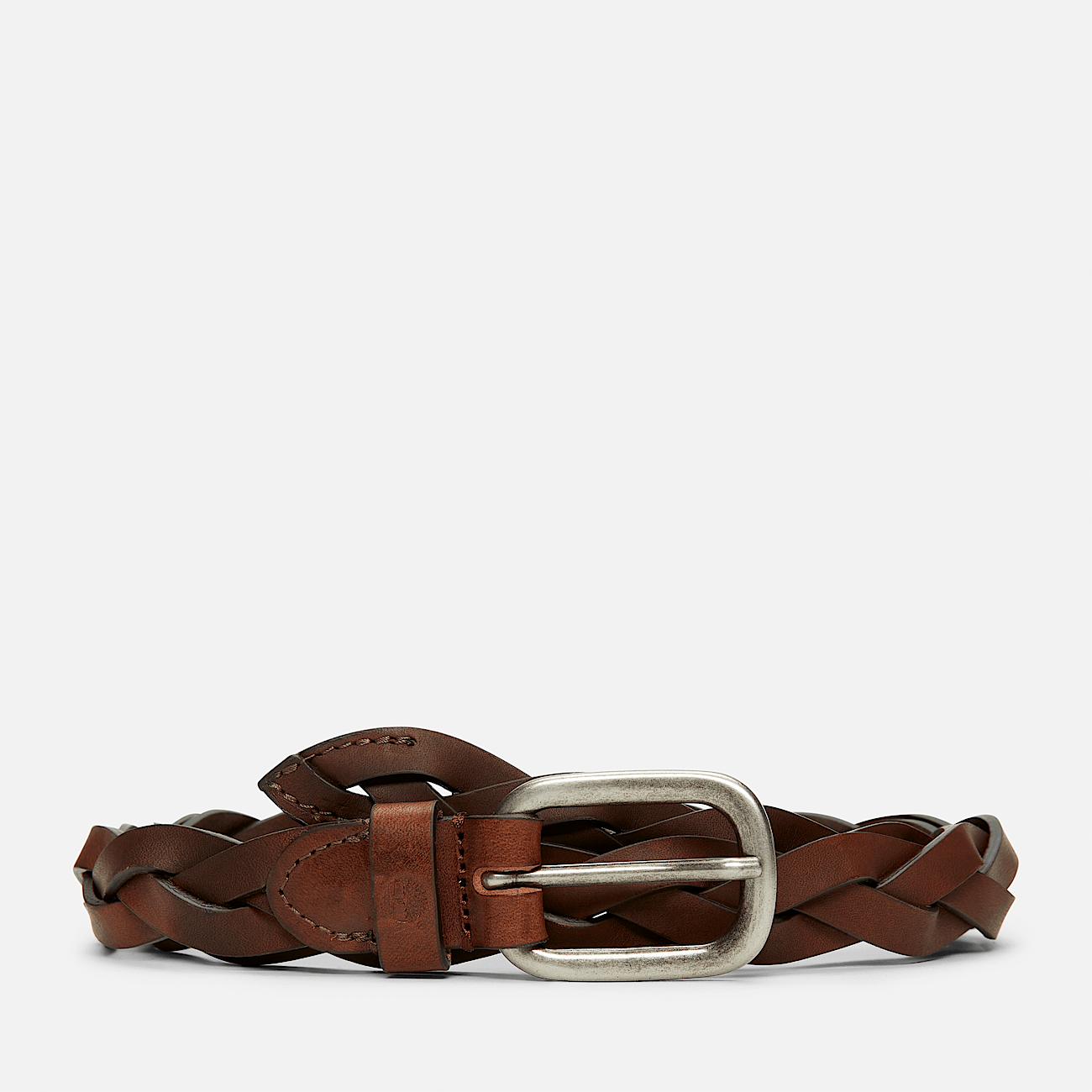 Timberland Women's 25mm Braided Leather Belt in Brown
