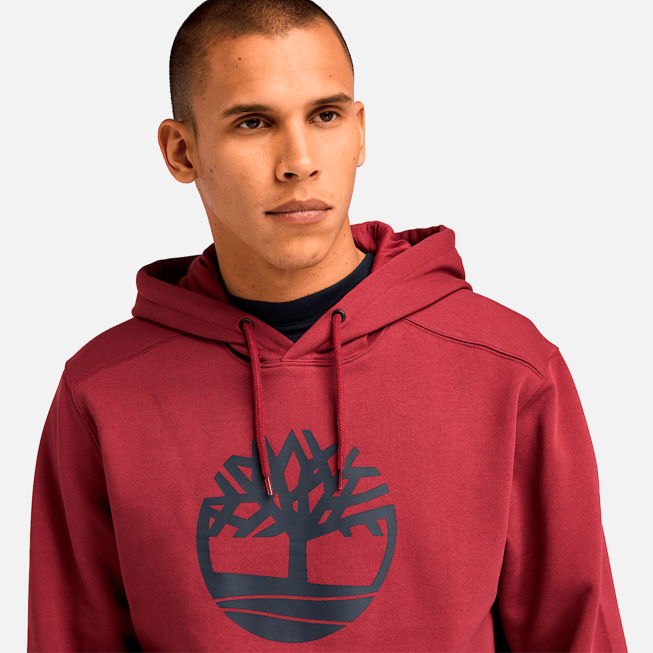 Burgundy timberland hoodie shop