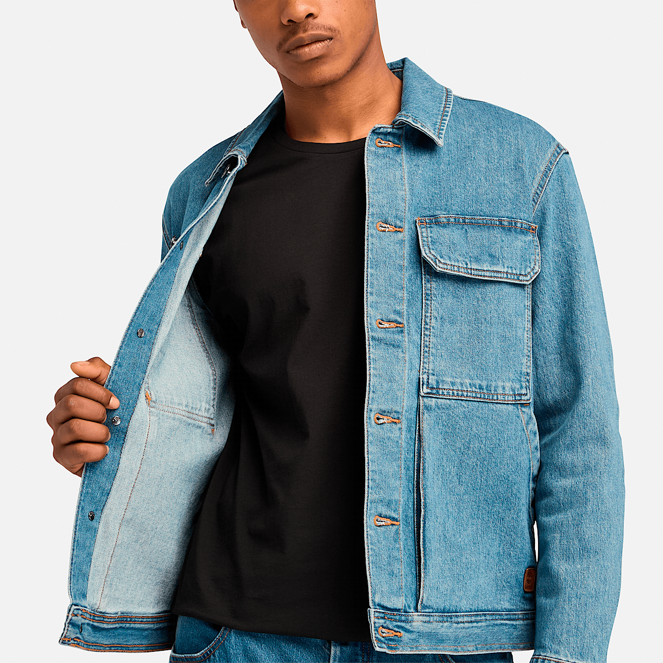 Chamarra denim hombre hotsell