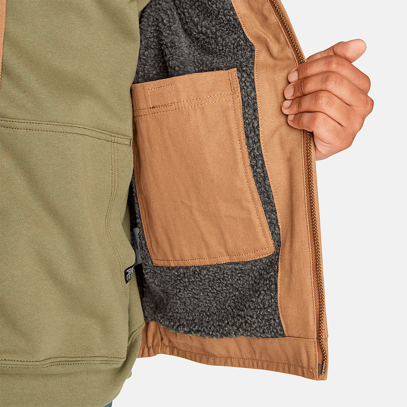 Men s Timberland PRO Gritman Fleece Lined Canvas Vest in Dark wheat