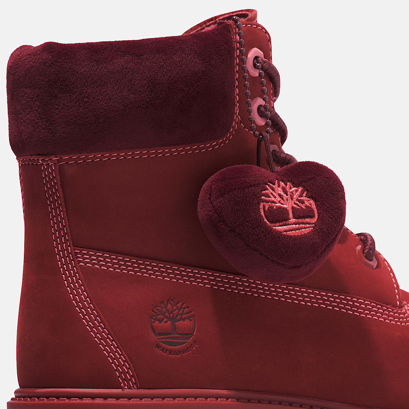 Burgundy timberland heels on sale