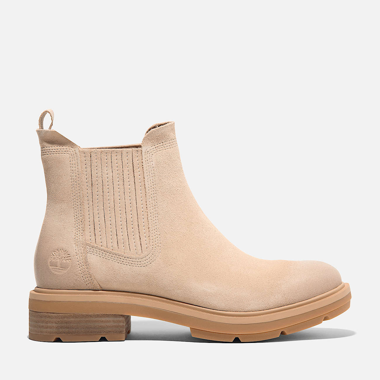 Timberland Women s Brimfield Mid Chelsea Boot in Lt beige suede