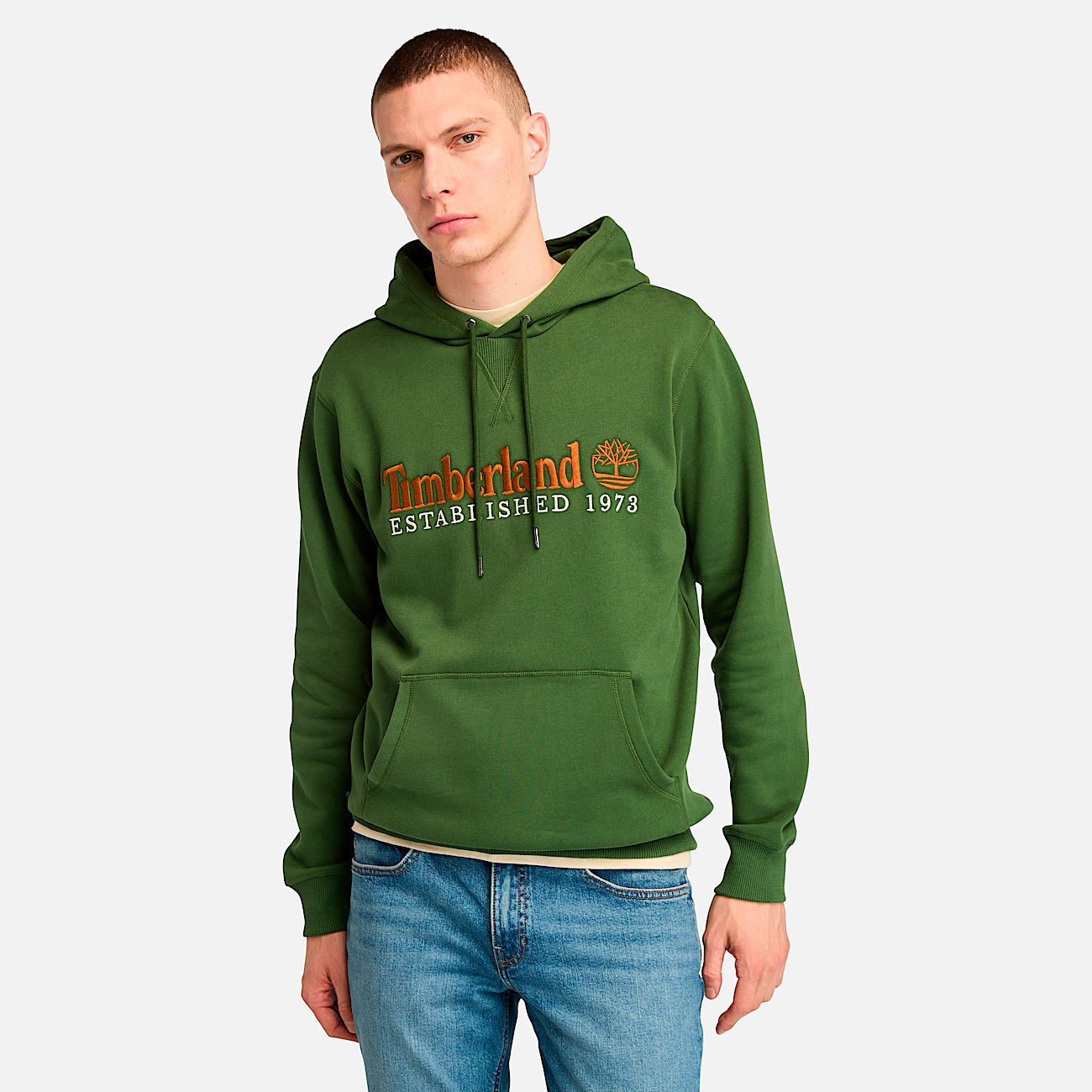 Green timberland hoodie discount
