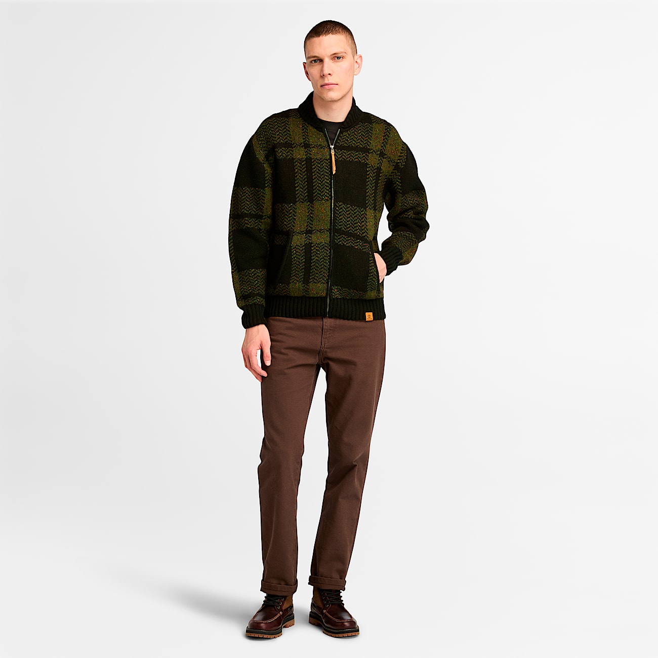 Men s Plaid Full Zip Cardigan