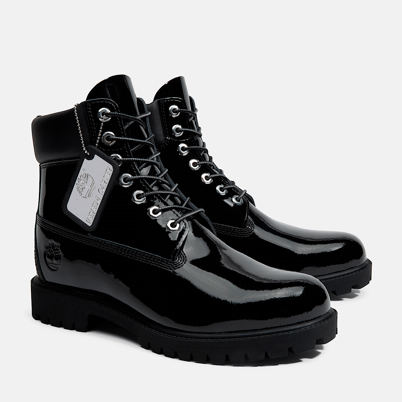 Black leather timberlands shop