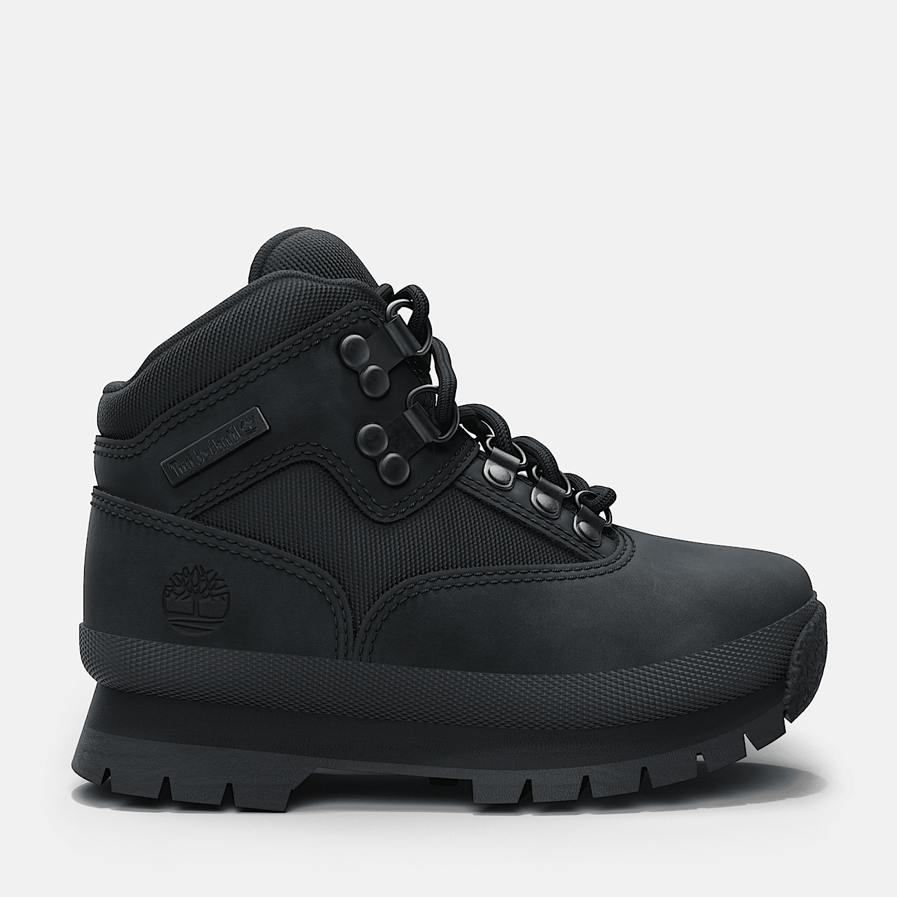 Timberland Toddler Euro Hiker Mid Lace Up Boot in Black nubuck