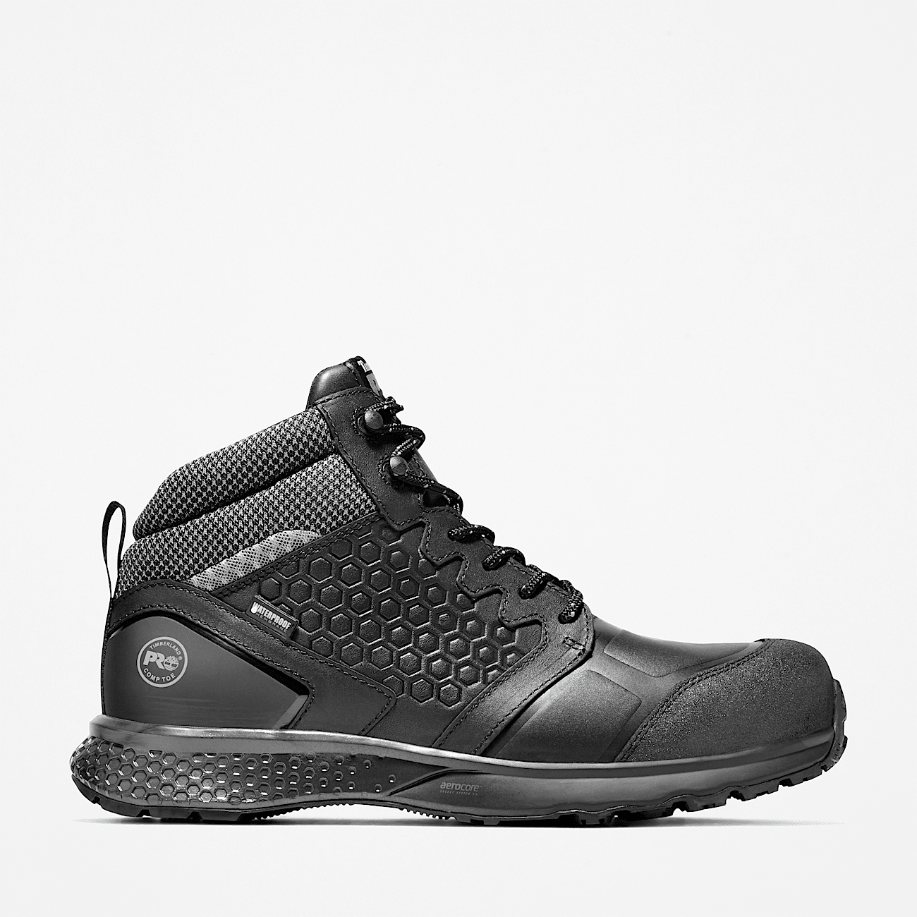 Timberland Pro Men s A1ZC9 Reaxion Waterproof Composite Toe 6 in. Boot Black 10 Wide