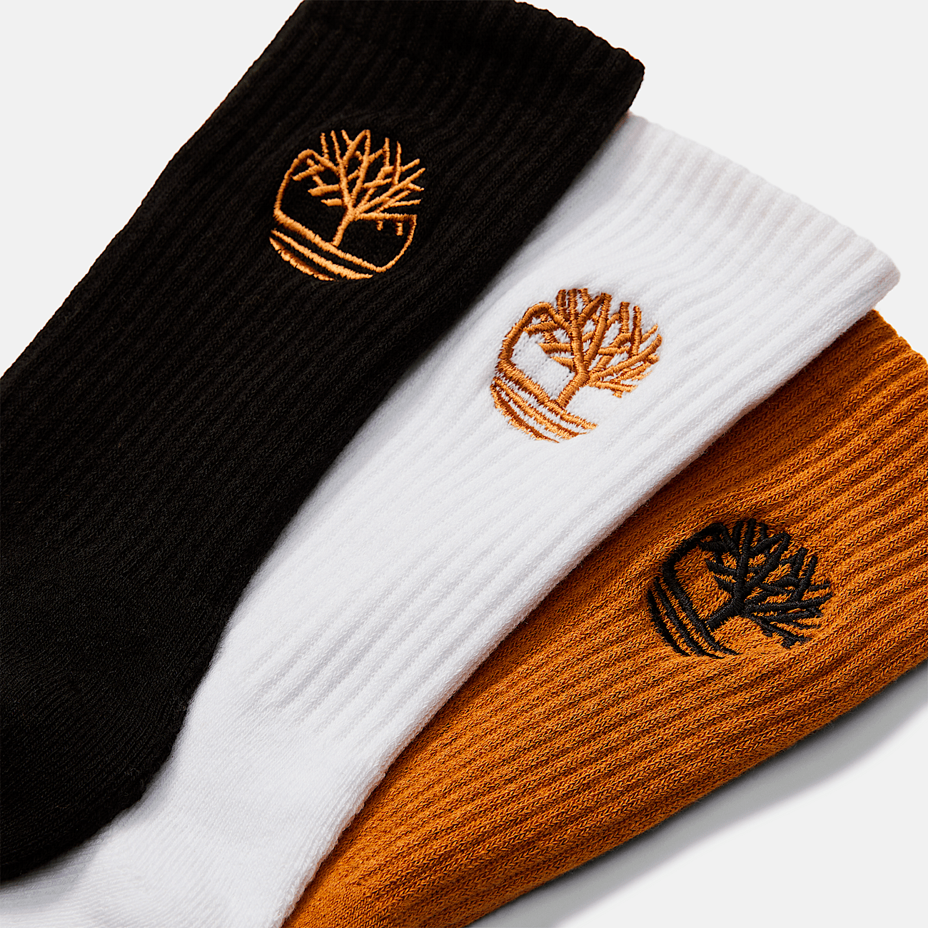 Men s Newmarket Village 3 Pack Yellow Boot Logo Crew Sock