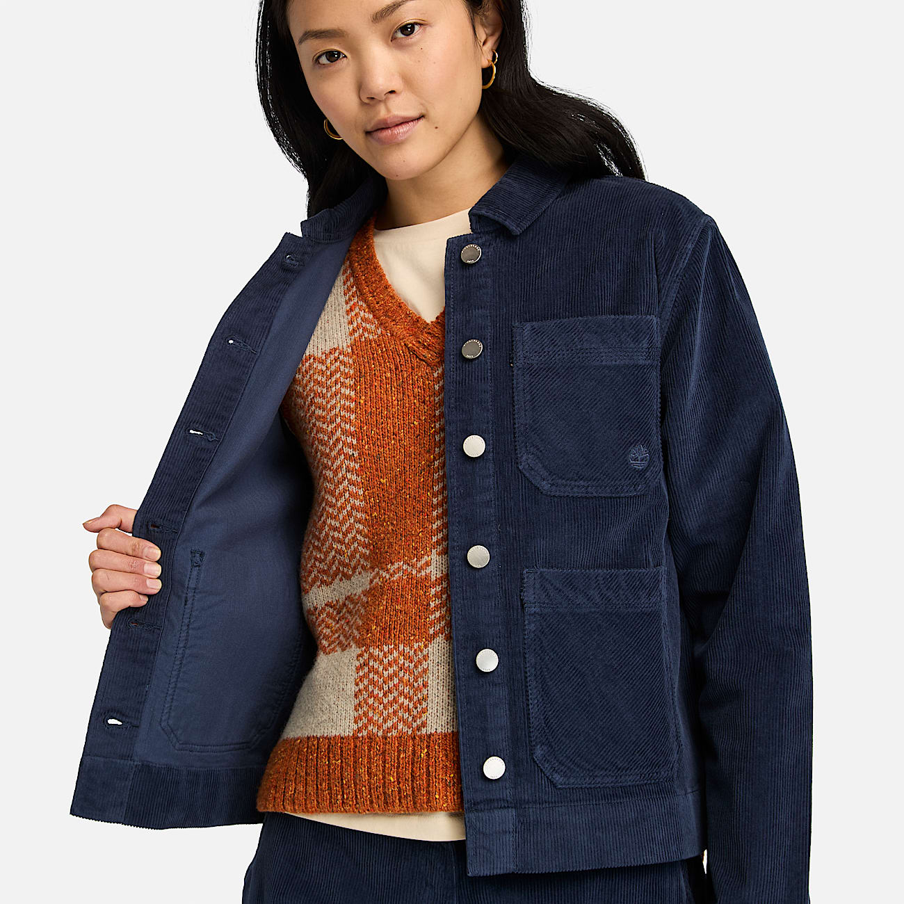 Blue corduroy jacket womens clearance