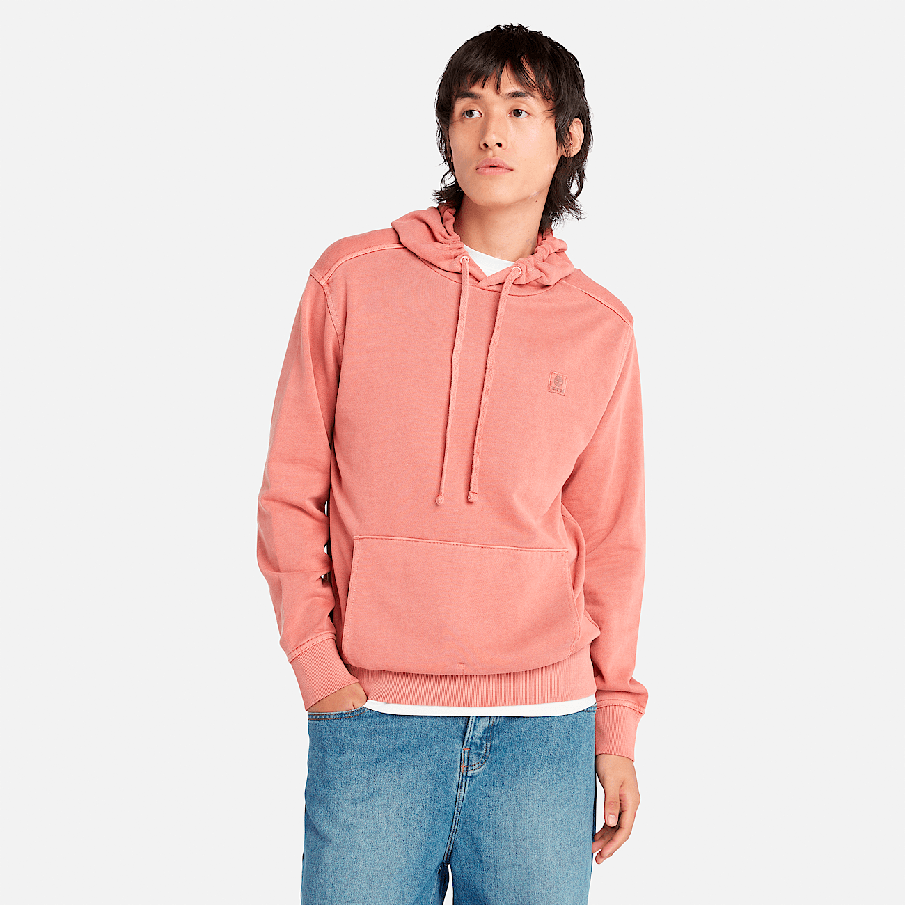 Timberland Garment Dye Hoodie Men s L Hot Sauce