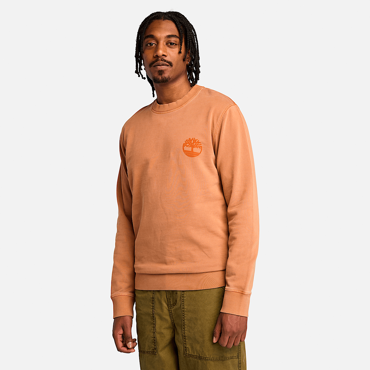 Garment dyed loopback sweatshirt top